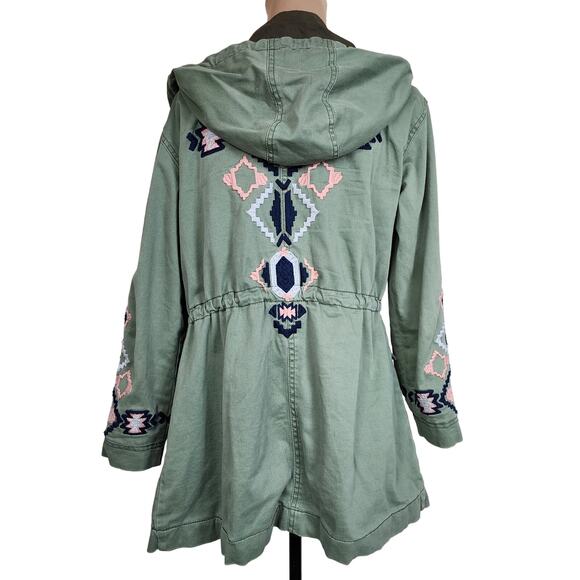 Free People Anorak Embroidered Parka Coat Jacket - Picture 2 of 7